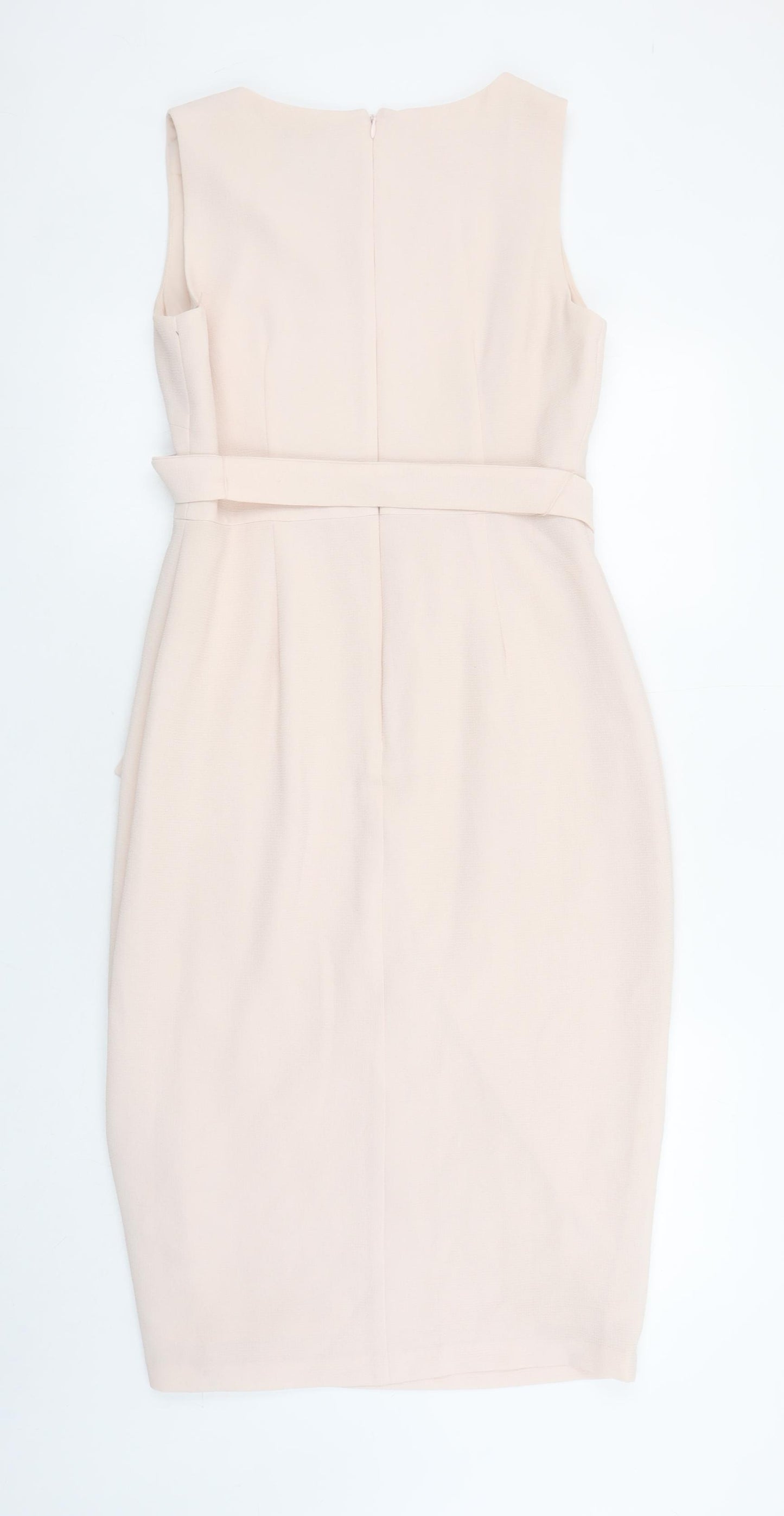 Adrianna Papell Women Beige Size 10 Sleeveless Sheath Dress