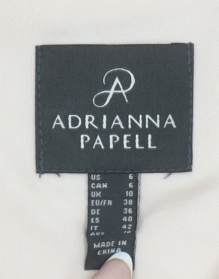 Adrianna Papell Women Beige Size 10 Sleeveless Sheath Dress