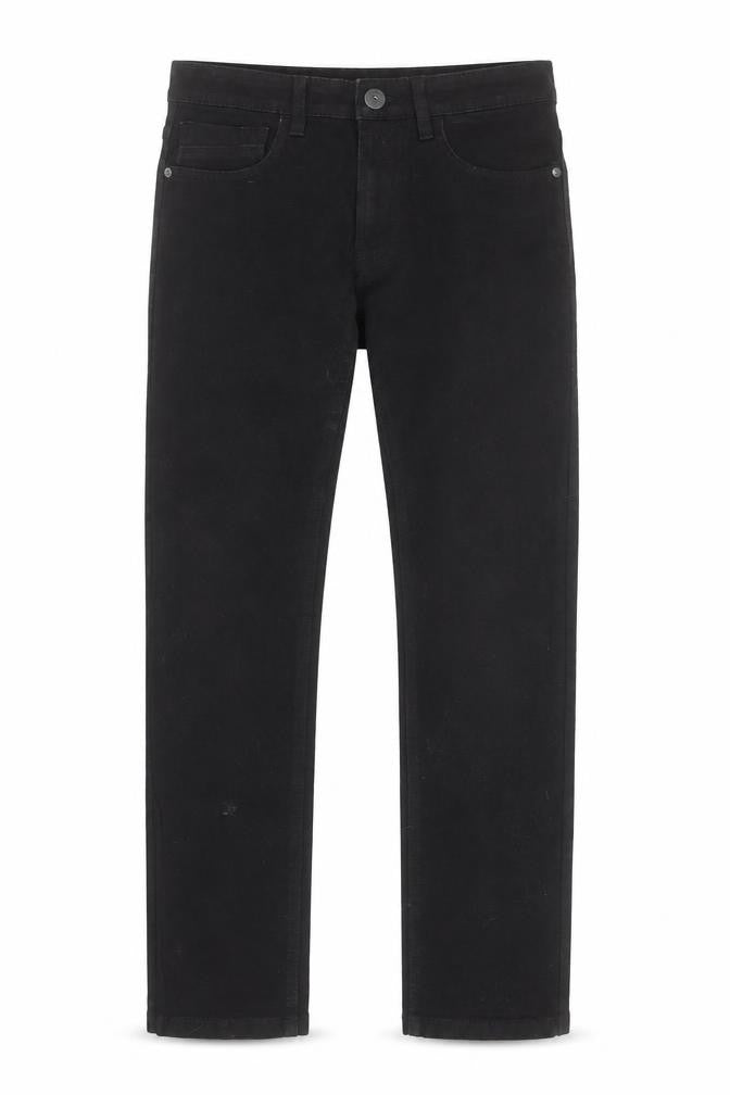 Front view of Dunnes Men's Black 30W 30L Regular Fit Straight Jeans