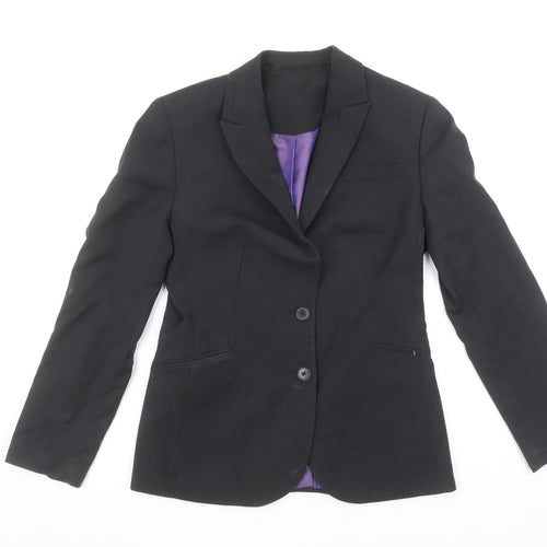 Brook Taverner Women’s Black Wool Blend Tailored Blazer Size 8R