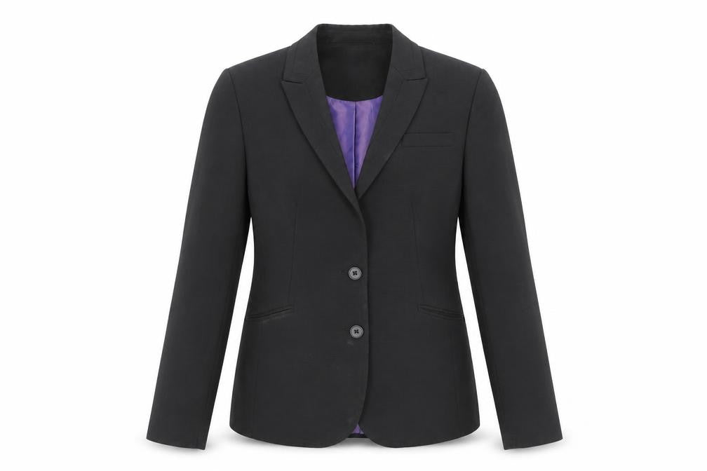 Front view of Brook Taverner Women’s Black Wool Blend Tailored Blazer, size UK 8R