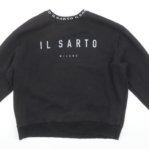 IL SARTO Milano Men's Black Logo Fleece Sweatshirt Size M