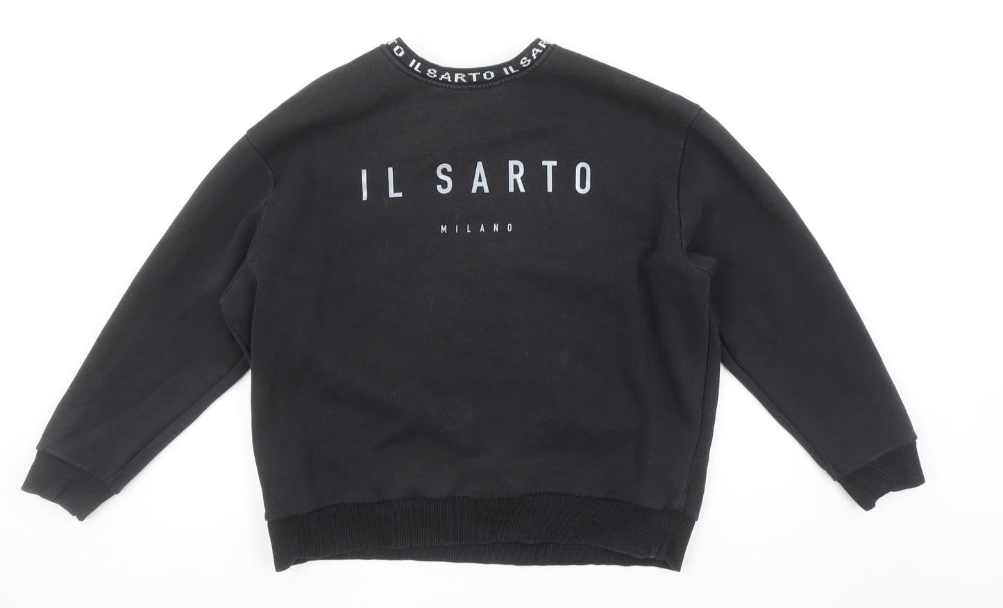 IL SARTO Milano Men's Black Logo Fleece Sweatshirt Size M