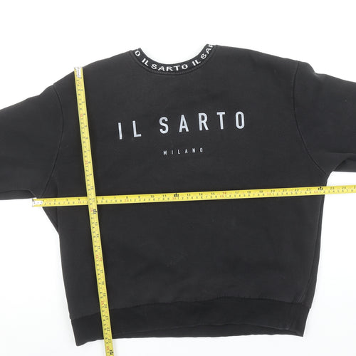 IL SARTO Milano Men's Black Logo Fleece Sweatshirt Size M