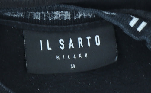 IL SARTO Milano Men's Black Logo Fleece Sweatshirt Size M