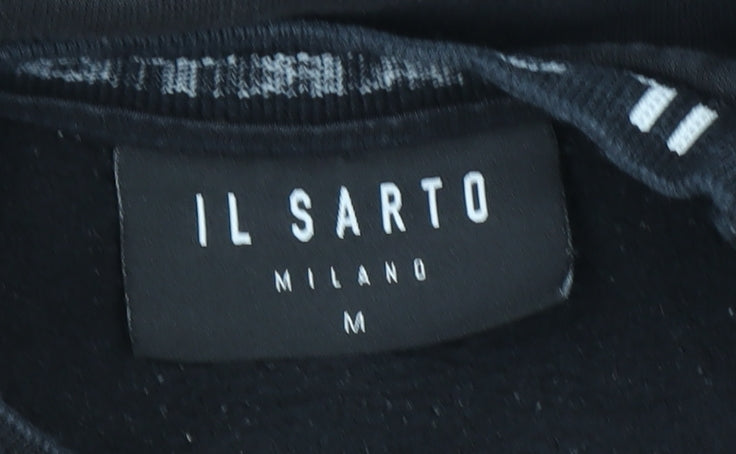 IL SARTO Milano Men's Black Logo Fleece Sweatshirt Size M