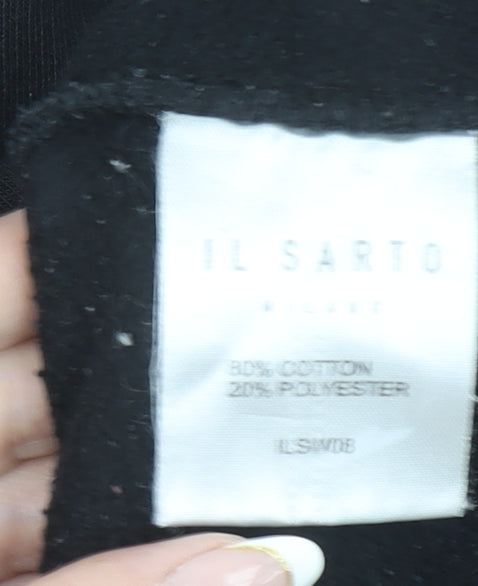 IL SARTO Milano Men's Black Logo Fleece Sweatshirt Size M