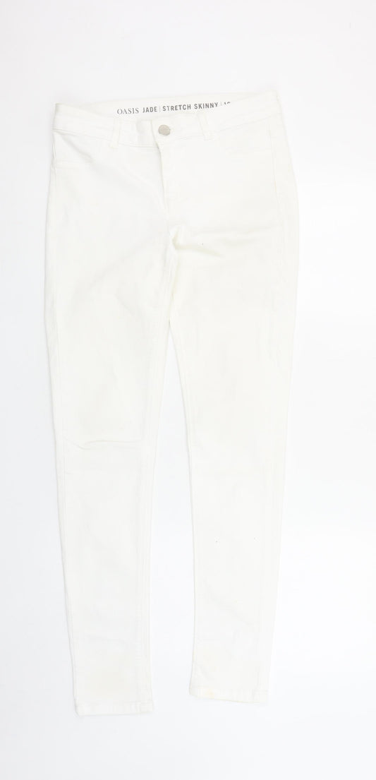 Oasis Women's White Jade Stretch Skinny Jeans Size 12 Slim Fit
