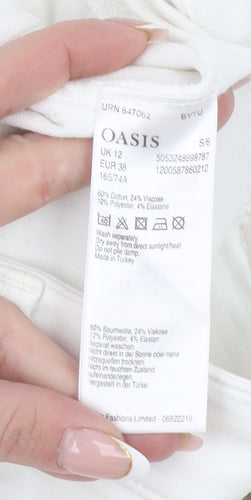 Oasis Women's White Jade Stretch Skinny Jeans Size 12 Slim Fit