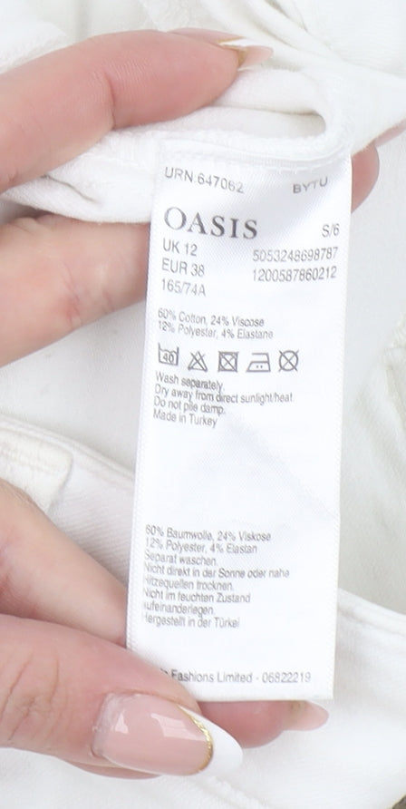 Oasis Women's White Jade Stretch Skinny Jeans Size 12 Slim Fit