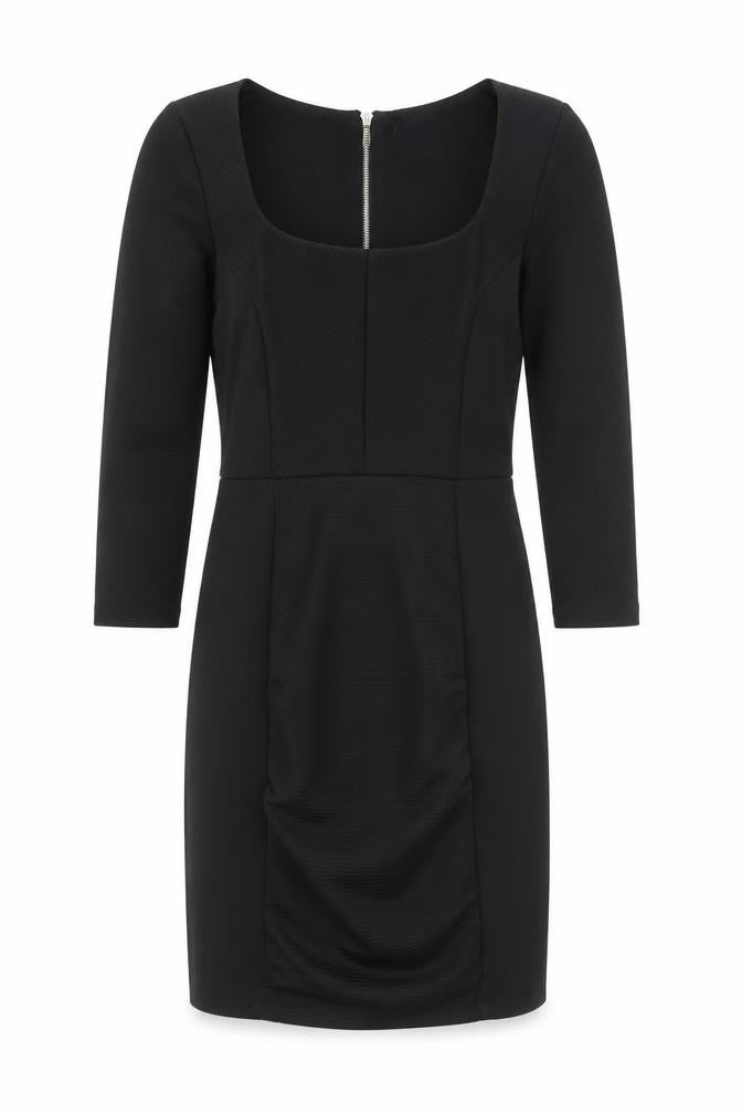 H&M Women Black XS Bodycon Knee Length Long Sleeve Dress