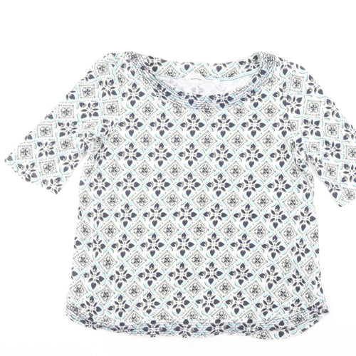 White Stuff Womens Multicoloured Geometric Jersey T-Shirt Size 14