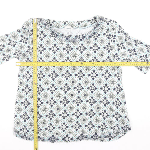 White Stuff Womens Multicoloured Geometric Jersey T-Shirt Size 14