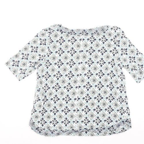 White Stuff Womens Multicoloured Geometric Jersey T-Shirt Size 14