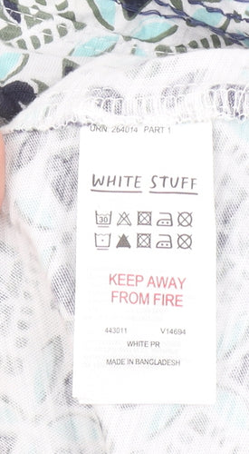 White Stuff Womens Multicoloured Geometric Jersey T-Shirt Size 14