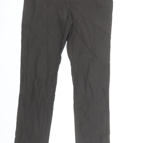 Punt Roma Womens Brown Stretch Trousers Size M Straight Fit