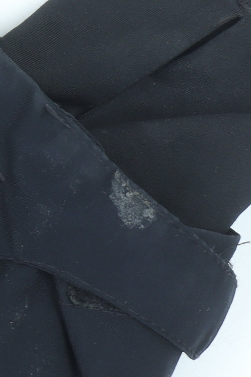 Crane Womens Black Fur Trim Hooded Parka Jacket Size 12