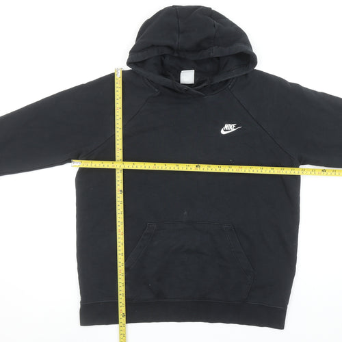 Nike Women’s Black Pullover Hoodie L Cotton Blend Logo Classic