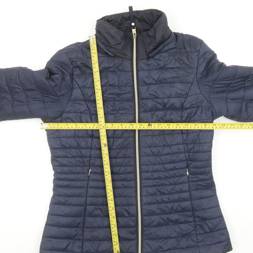 F&F Women's Navy Quilted Puffer Jacket UK 12 Lightweight Casual