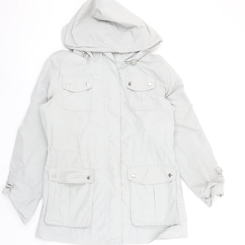 Marks and Spencer Women's Grey Hooded Parka Jacket Size 8