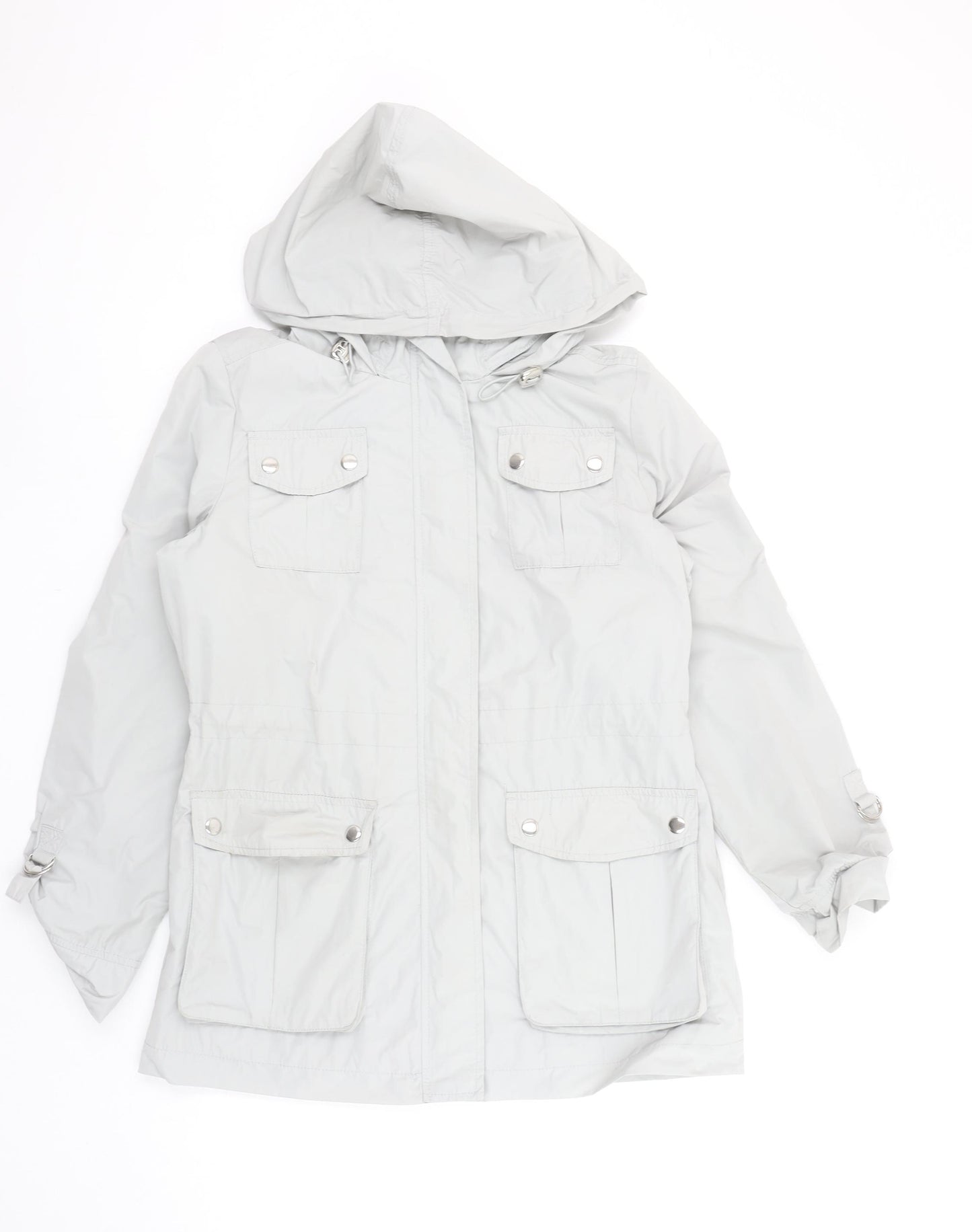 Marks and Spencer Women's Grey Hooded Parka Jacket Size 8