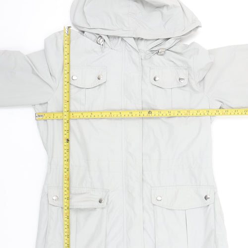 Marks and Spencer Women's Grey Hooded Parka Jacket Size 8