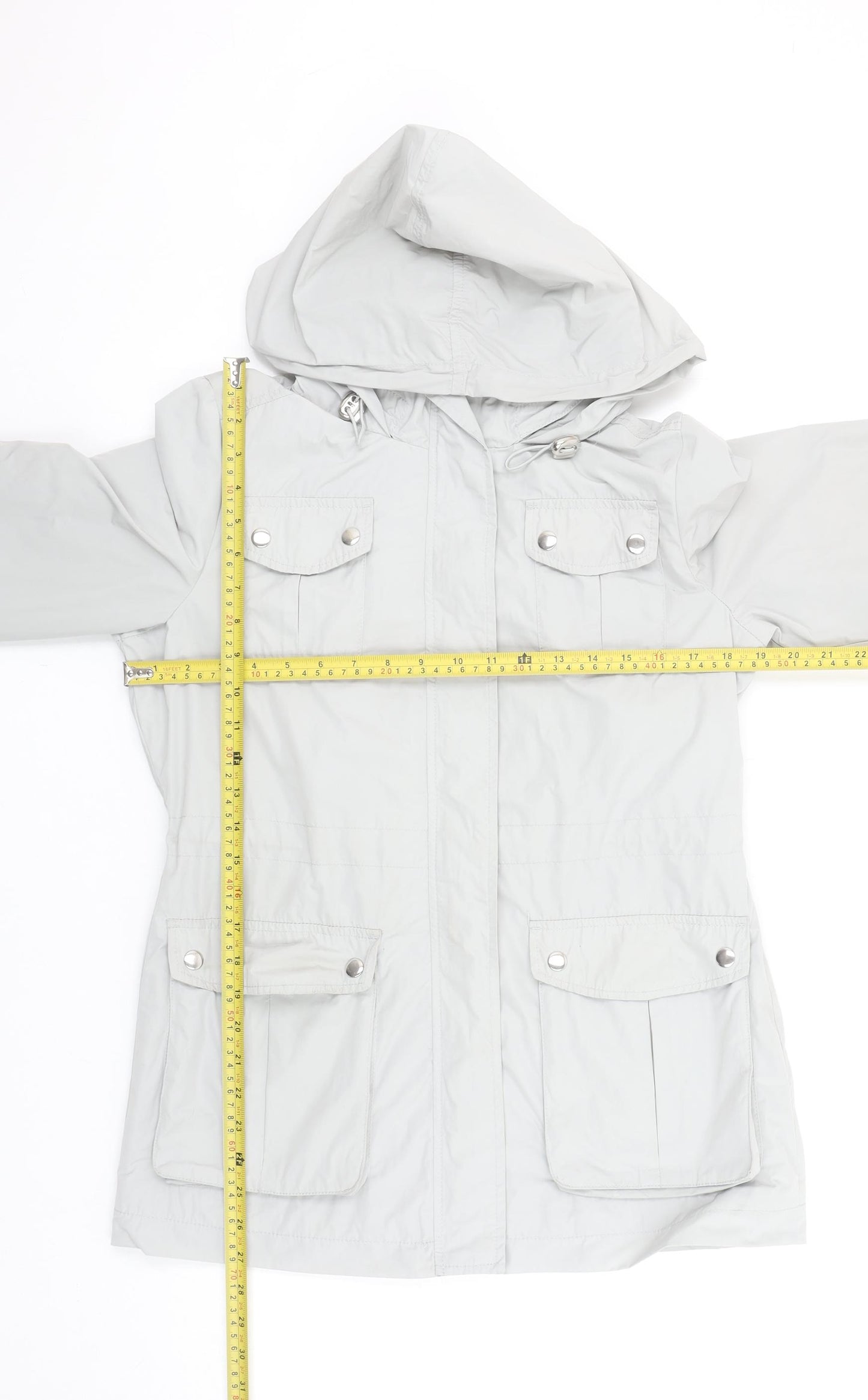 Marks and Spencer Women's Grey Hooded Parka Jacket Size 8