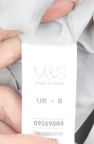 Marks and Spencer Women's Grey Hooded Parka Jacket Size 8