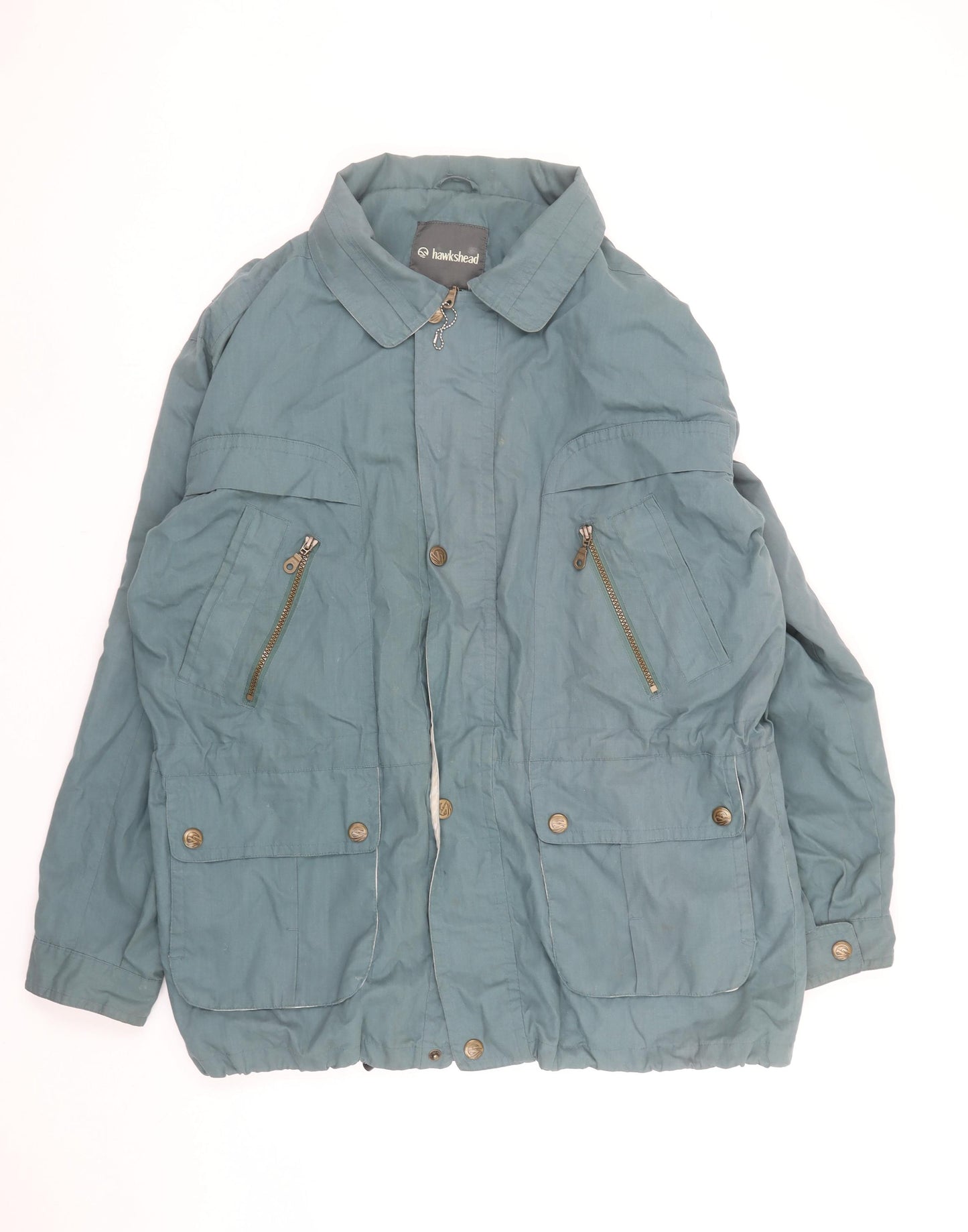 Hawkshead Men’s Green Parka Jacket M Mid-Length Lined Outdoor Zip Pockets