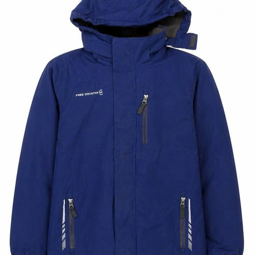 Free Country Boys Blue Waterproof Hooded Ski Jacket Size 10 Years