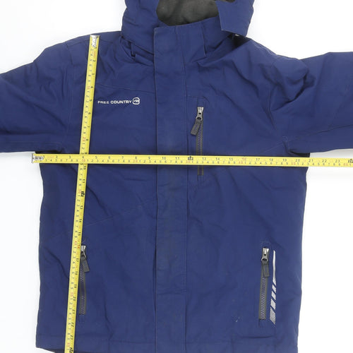 Free Country Boys Blue Waterproof Hooded Ski Jacket Size 10 Years