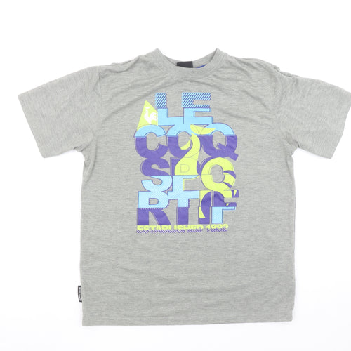 Le Coq Sportif Boys Grey XL Graphic Logo Sports T-Shirt