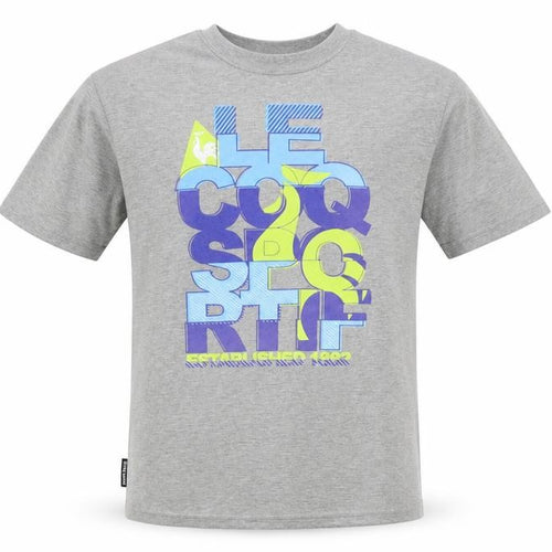 Le Coq Sportif Boys Grey XL Graphic Logo Sports T-Shirt