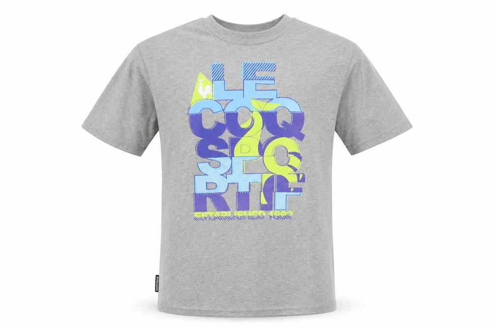 Le Coq Sportif Boys Grey XL Graphic Logo Sports T-Shirt