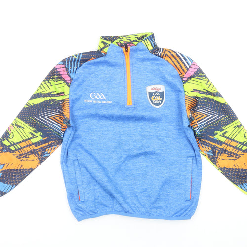 Azzurri Boys Blue Multicoloured 1/4 Zip Pullover Sweatshirt 3A Polyester