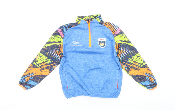 Azzurri Boys Blue Multicoloured 1/4 Zip Pullover Sweatshirt 3A Polyester