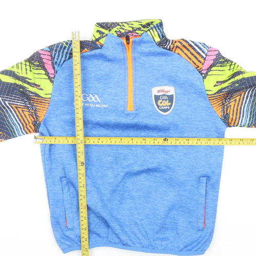 Azzurri Boys Blue Multicoloured 1/4 Zip Pullover Sweatshirt 3A Polyester
