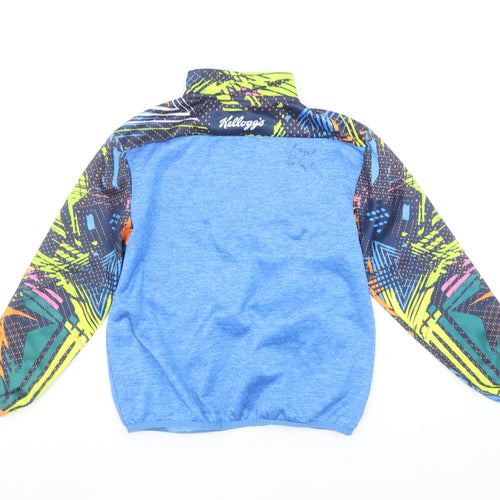 Azzurri Boys Blue Multicoloured 1/4 Zip Pullover Sweatshirt 3A Polyester