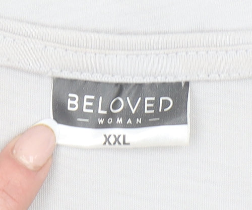 Beloved Women Silver Sequin Sleeveless T-Shirt 2XL