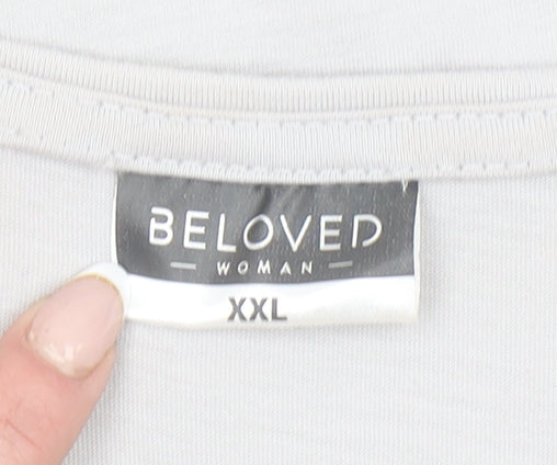 Beloved Women Silver Sequin Sleeveless T-Shirt 2XL