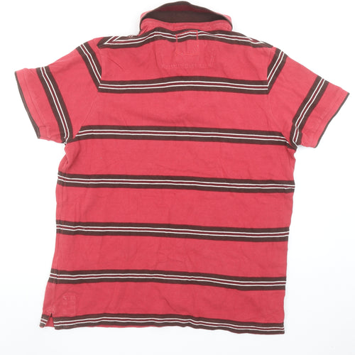 St. George by Duffer Men's Red Striped Polo Shirt XL