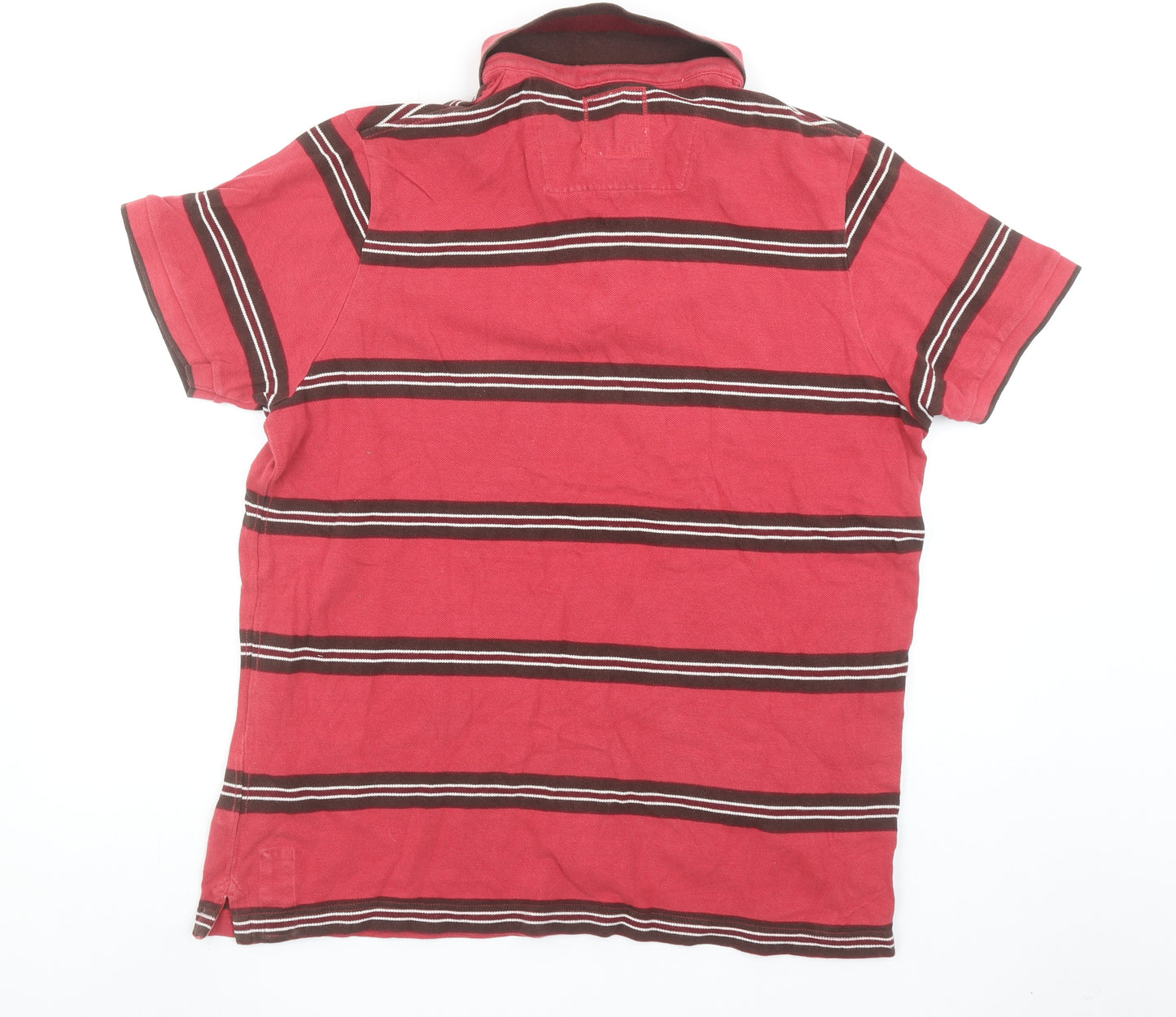 St. George by Duffer Men's Red Striped Polo Shirt XL