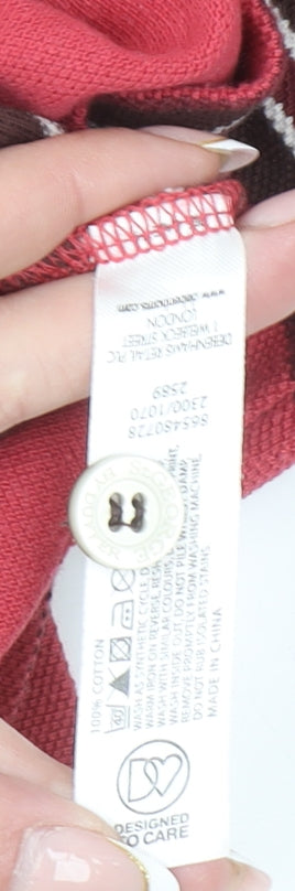 St. George by Duffer Men's Red Striped Polo Shirt XL