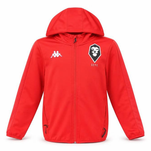 Kappa Boys Red Full Zip Hoodie 8 Years SCFC Sports Hooded Top