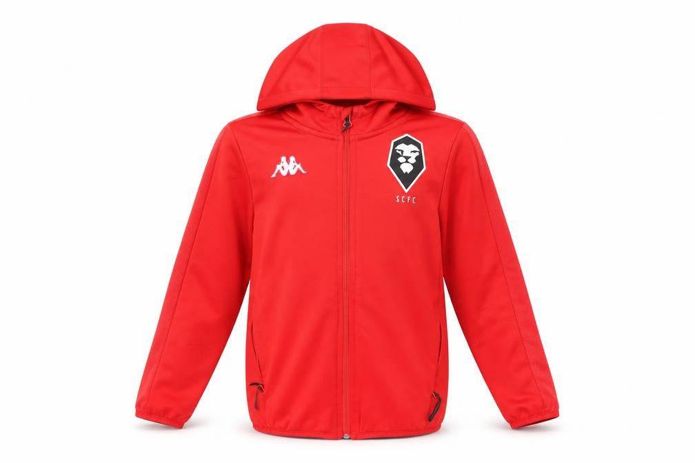 Kappa Boys Red Full Zip Hoodie 8 Years SCFC Sports Hooded Top