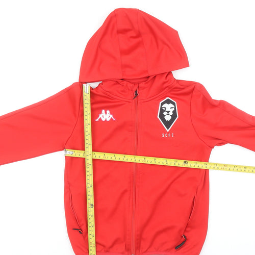 Kappa Boys Red Full Zip Hoodie 8 Years SCFC Sports Hooded Top