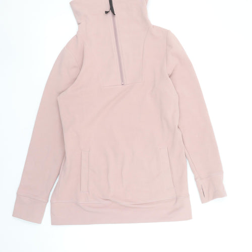 Next Women Pink Fleece 1/2 Zip Pullover Sweatshirt XS