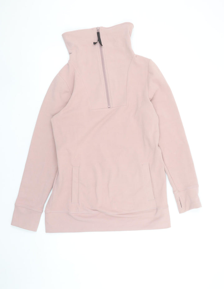Next Women Pink Fleece 1/2 Zip Pullover Sweatshirt XS