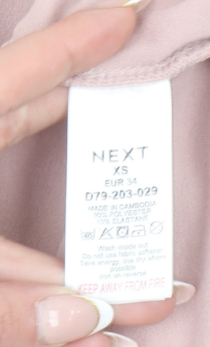 Next Women Pink Fleece 1/2 Zip Pullover Sweatshirt XS