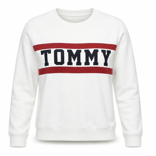 Tommy Hilfiger Women’s White Crew Neck Sweatshirt Size S Cotton Blend